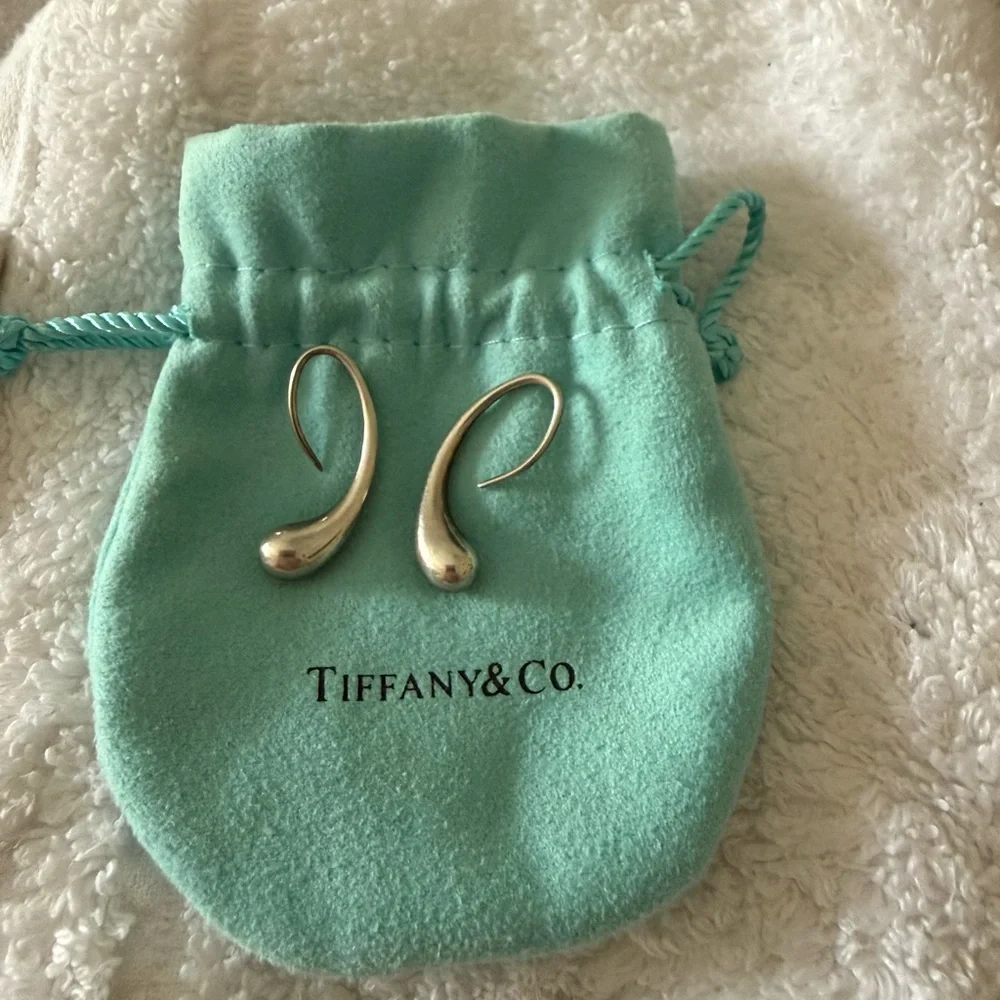 Tiffany & Co. Elegant Silver Drop Earrings - Picture 1 of 2